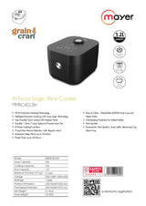 Mayer MMRC4012IH IH Fuzzy Logic Rice Cooker 1.2L