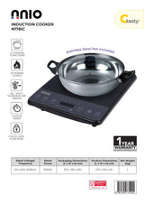 NNIO N178IC Induction Cooker - Stainless Steel Pot Included