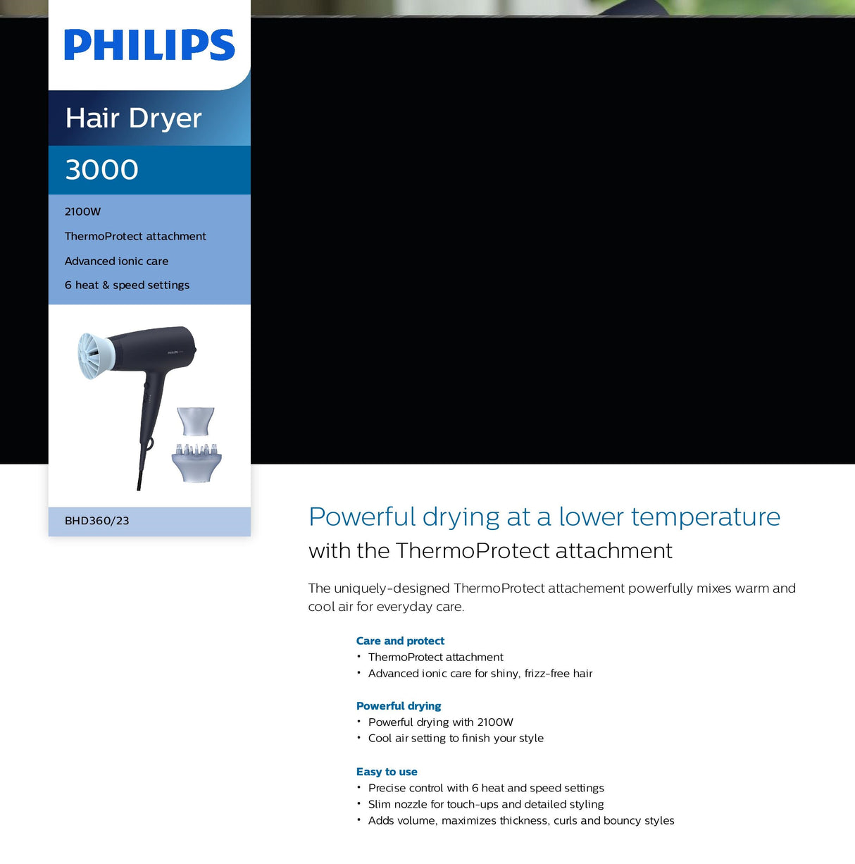 Philips BHD360/23 3000 Series Hair Dryer