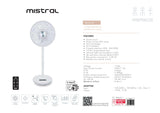 Mistral MHV912R High Velocity Fan with Remote Control 12 Inch