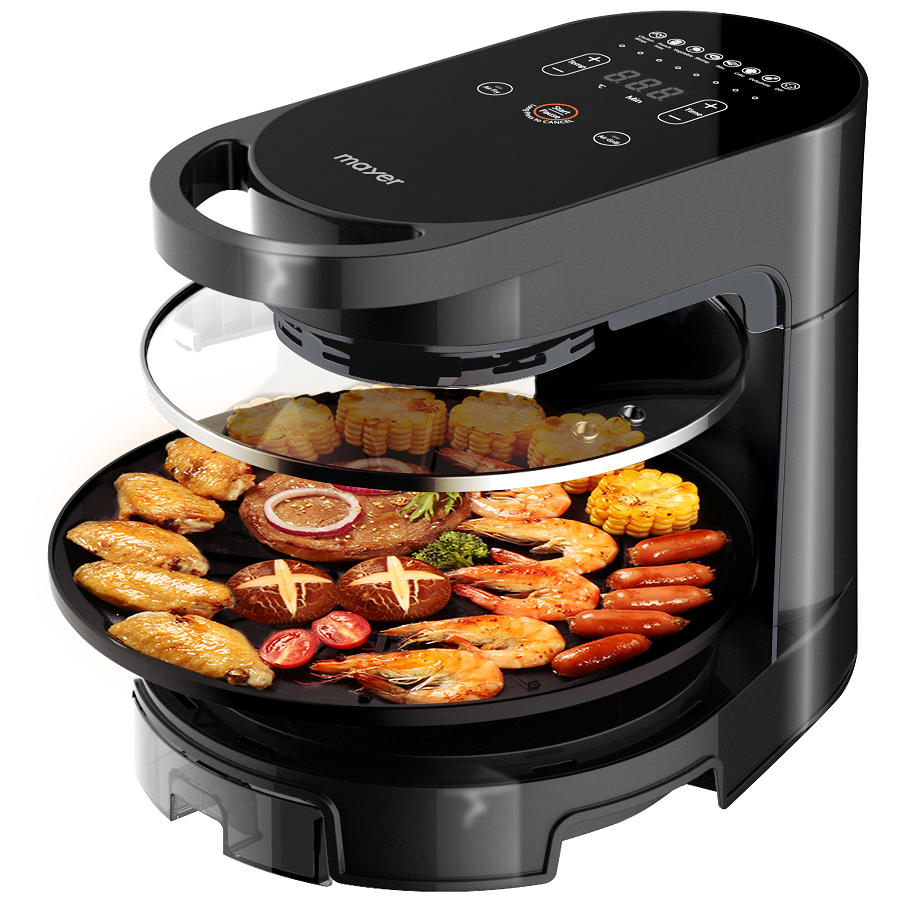 Mayer MMAFG58 2-in-1 Air Fryer & Smokeless BBQ Grill