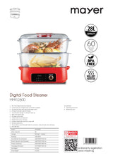 Mayer MMFS280D Digital Food Steamer 28L