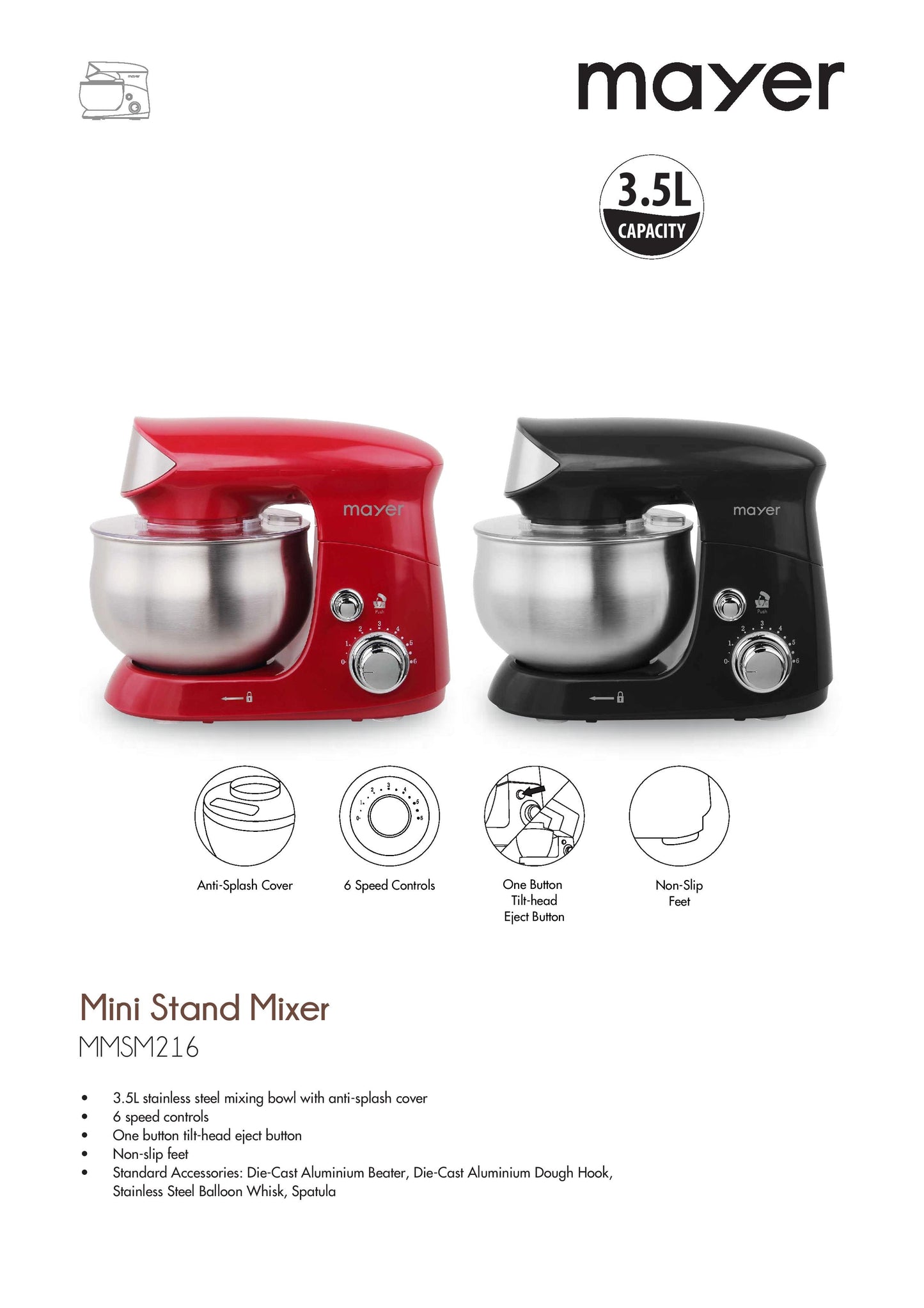 Mayer MMSM216 Mini Stand Mixer 3.5L