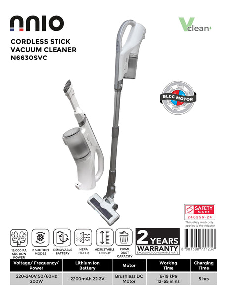 NNIO N6630SVC Cordless Stick Vacuum Cleaner