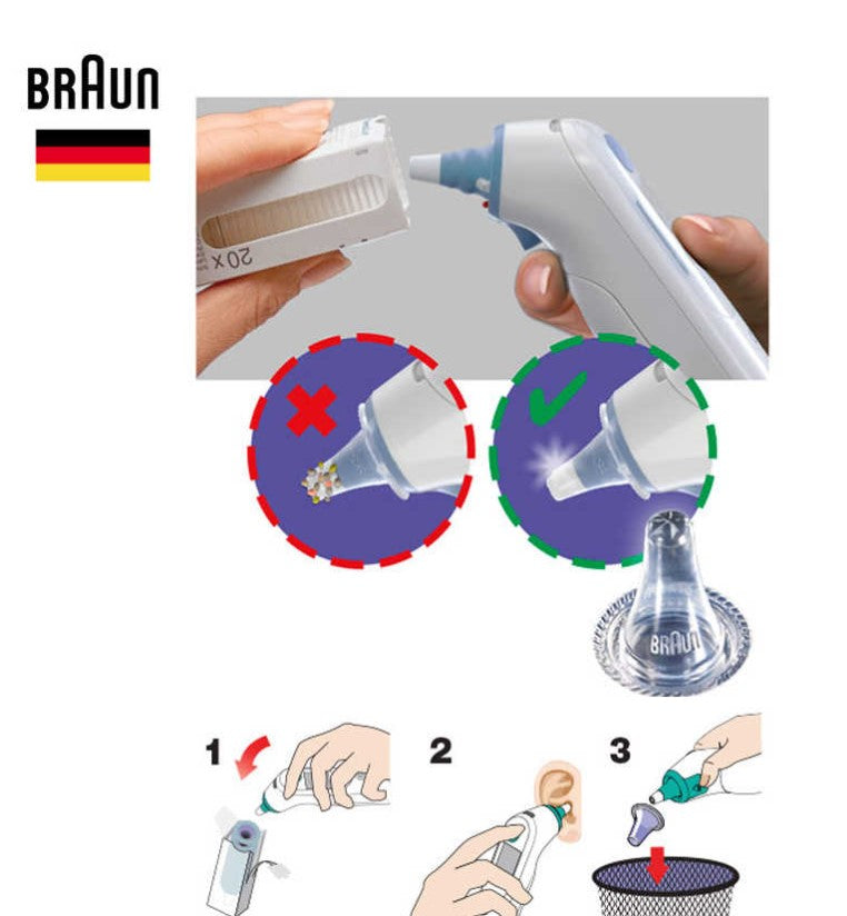 Braun PC200 Thermometer ThermoScan Probe Len Filters - 200pcs in 1 Pack (For Series 6000 - IRT6520, IRT6020, etc)
