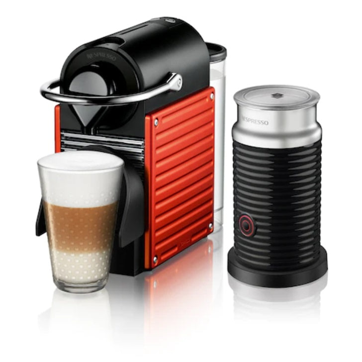 Nespresso Pixie with Aeroccino Bundle A3NC61 - Free $10 Coffee Voucher + Capsules