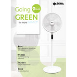 Sona SFS 1189DC 3 -in-1 Remote DC Stand Fan 14 Inch