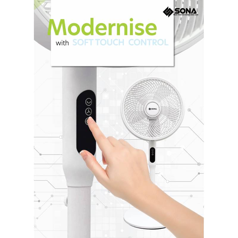 Sona SFS 1189DC 3 -in-1 Remote DC Stand Fan 14 Inch