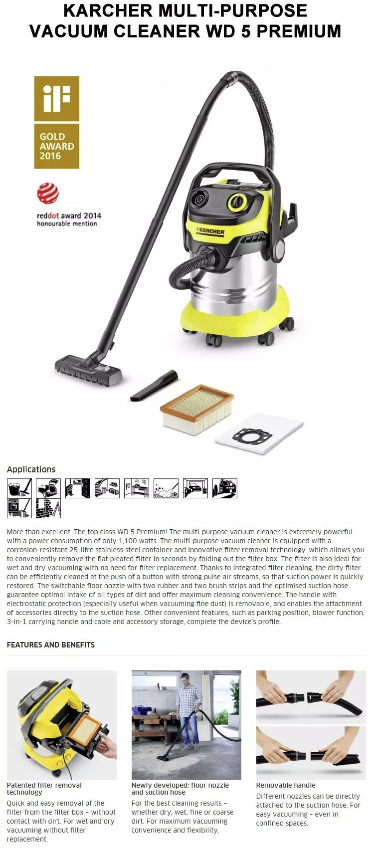 Karcher WD5 Premium Multi-Purpose Vacuum Cleaner