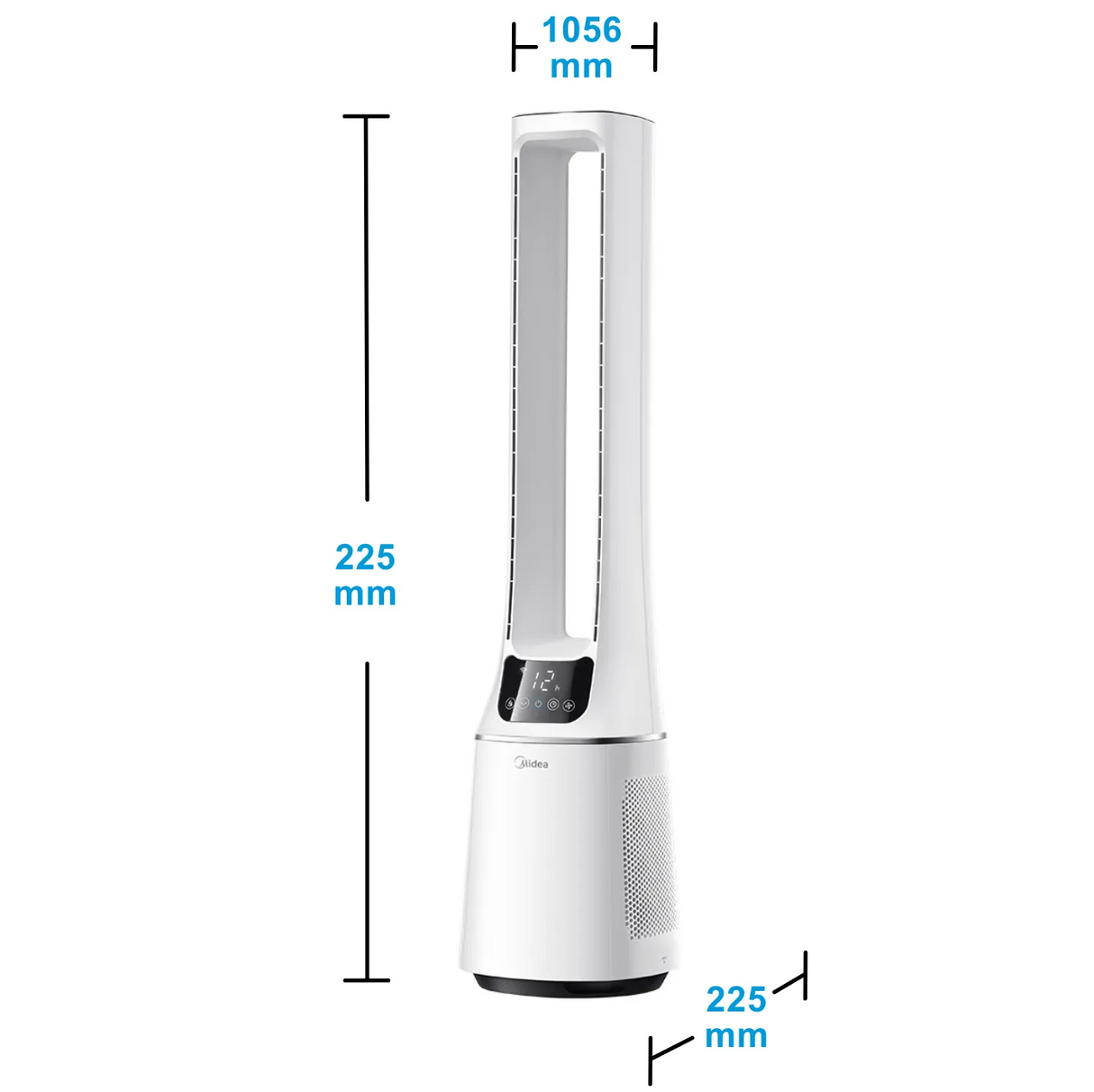 Midea MAM060CPAPWH | MAM060CPBPBH Remote DC Motor Bladeless Fan with Air Purifier - 2 Color Options