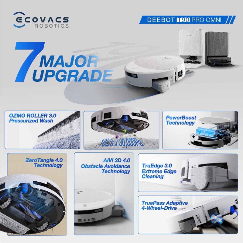 FREE 1 x Cleaning Solution + 1 x Antibacterial Buddy Kit - ECOVACS T90 PRO DEX95 Omni Robotic Vacuum Cleaner - 2 colors are available