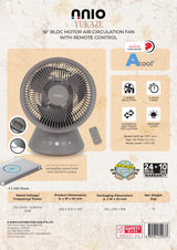 NNIO YUKAZE BLDC Motor Air Circulation Fan with Remote Control 10 Inch