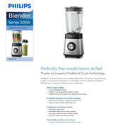 Philips HR3573/91 Series 5000 Glass Blender Core ProBlend Crush Technology