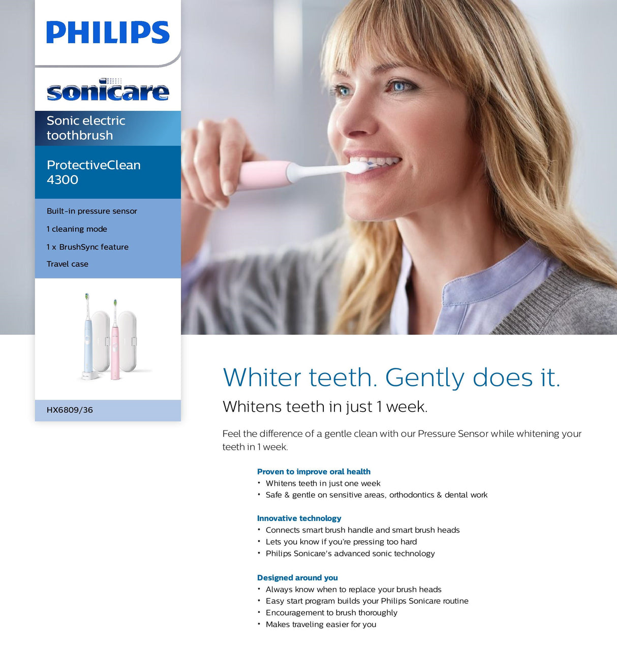 Philips HX6809/36 ProtectiveClean 4300 Sonic Electric Toothbrush