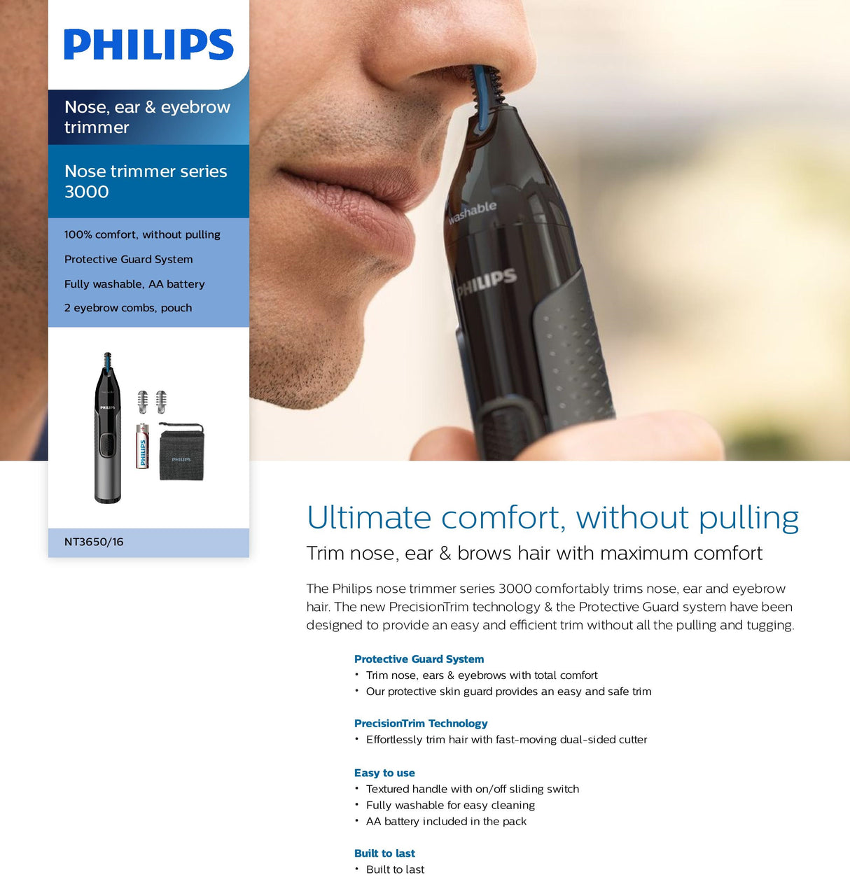 Philips NT3650/16 Nose, Ear & Eyebrow Trimmer