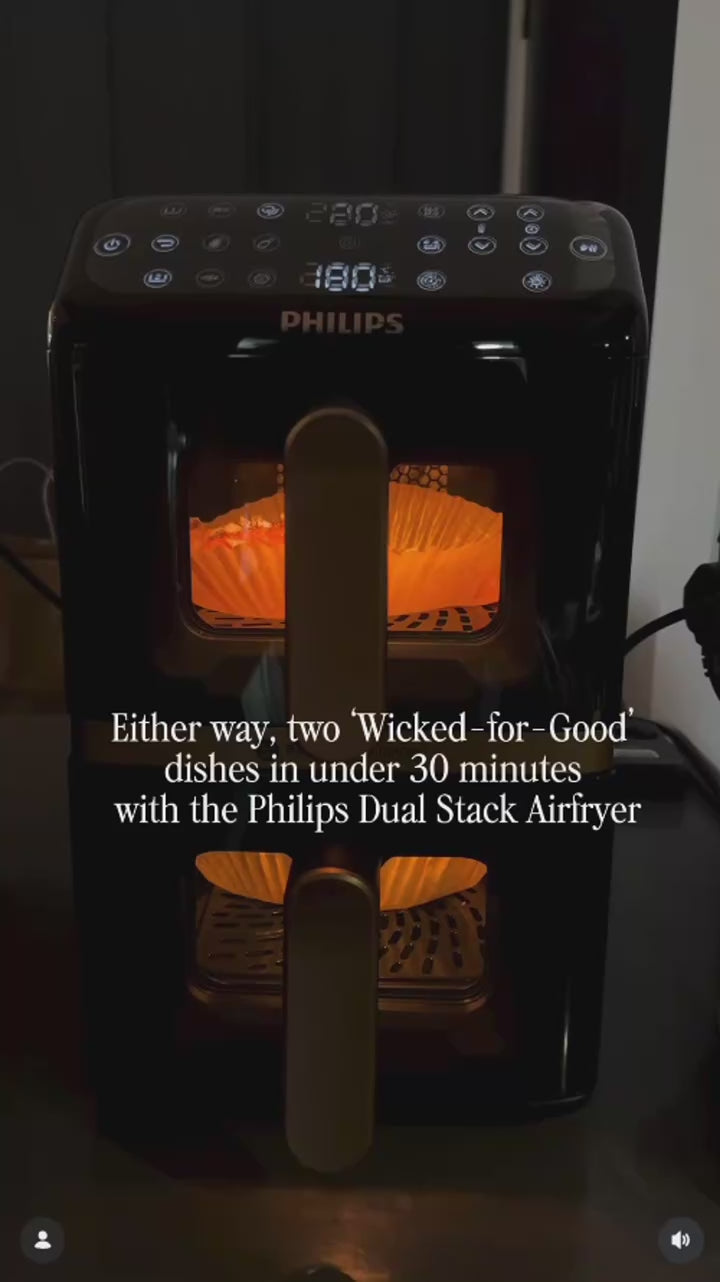 Philips NA462/79 Airfryer 4000 Series Stacked Dual Basket Airfryer | Vertical RapidAir | Cooking Windows | 10L (5 + 5L)